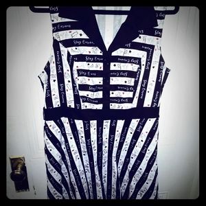 Alice in Wonderland print dress